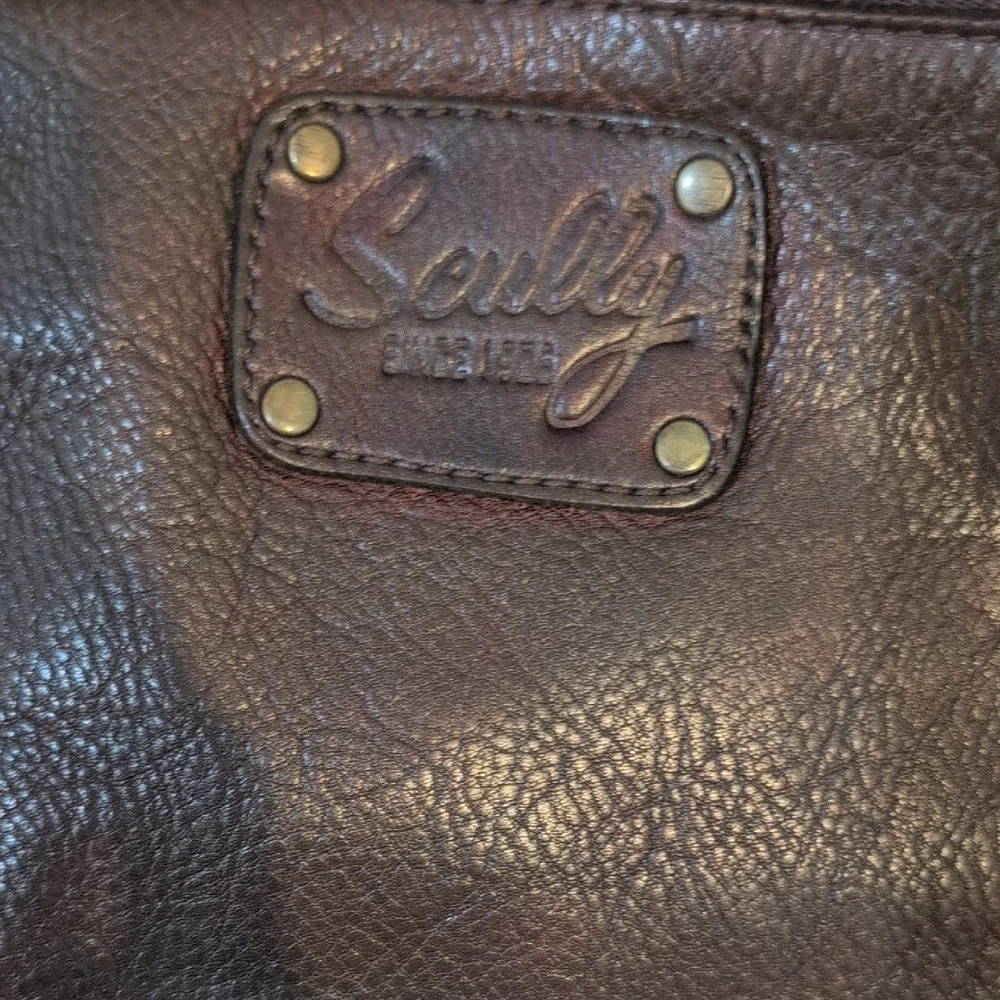 Scully Dark Brown Leather Messenger Bag